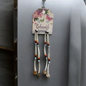 Beaded Dentalium & Abalone shell Earrings